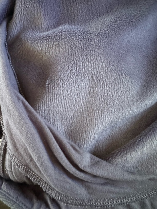 Athleta Cowl Neck Pullover Sweatshirt Large Purple Scuba Side Zip Pockets - Picture 15 of 16